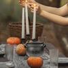 Halloweenowy garnek czarownicy z pokrywką Odporny na ciepło przenośny kadzidło Mini żeliwny kociołek Dekoracja imprezowa