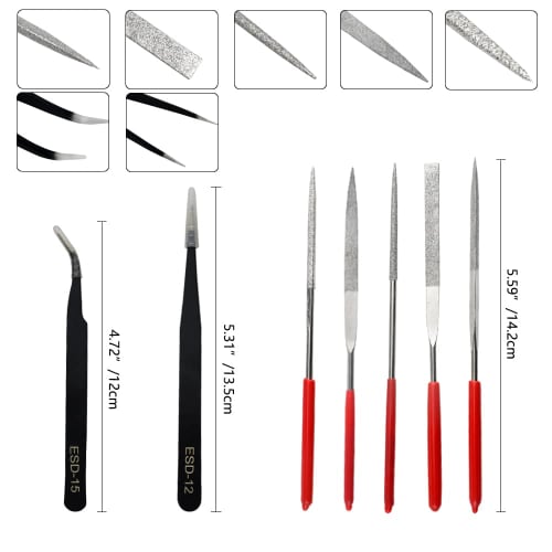 WMYCONGCONG 17-Piece Plastic Model Tool Set, Beginner-Friendly, Includes Thin-Blade Nippers, Files, and Precision Tweezers, with Storage Case