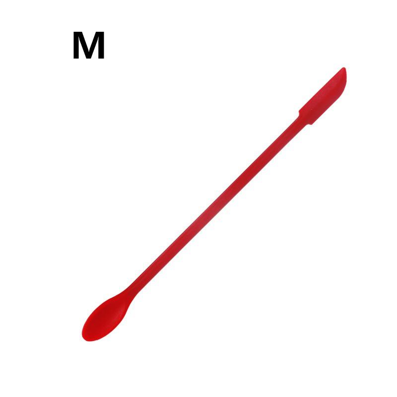 Backwerkzeuge Silikonspatel Hitzebeständig Langer Griff Doppelseitiger Schaber mit Löffel Marmeladenspatel Küchenhelfer Zubehör