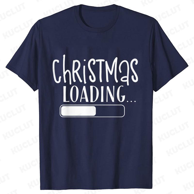 Christmas Loading Graphic TShirt Men Clothing Xmas Short Sleeve Tees Happy New Year Tshirt Trendy Merry Christmas Y2k Tops