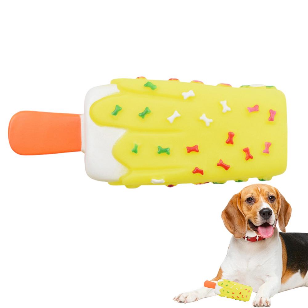 Durable Dog Squeak Chew Toys Donuts Ice Cream Burger Style Floatable On Water Training Outdoor Simulation Pet Chewer Toy