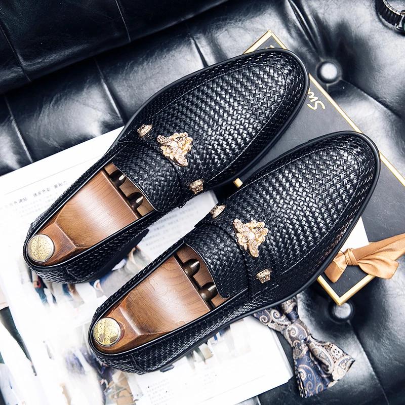 Schwarze Herrenschuhe Herren Loafer Leder Designer Spitzschuhe Brogues Business Herrenmode Markenschuhe für Herren