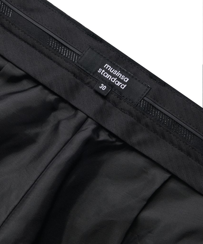 MUSINSA STANDARD Wool Flannel Wide Slacks [Black]