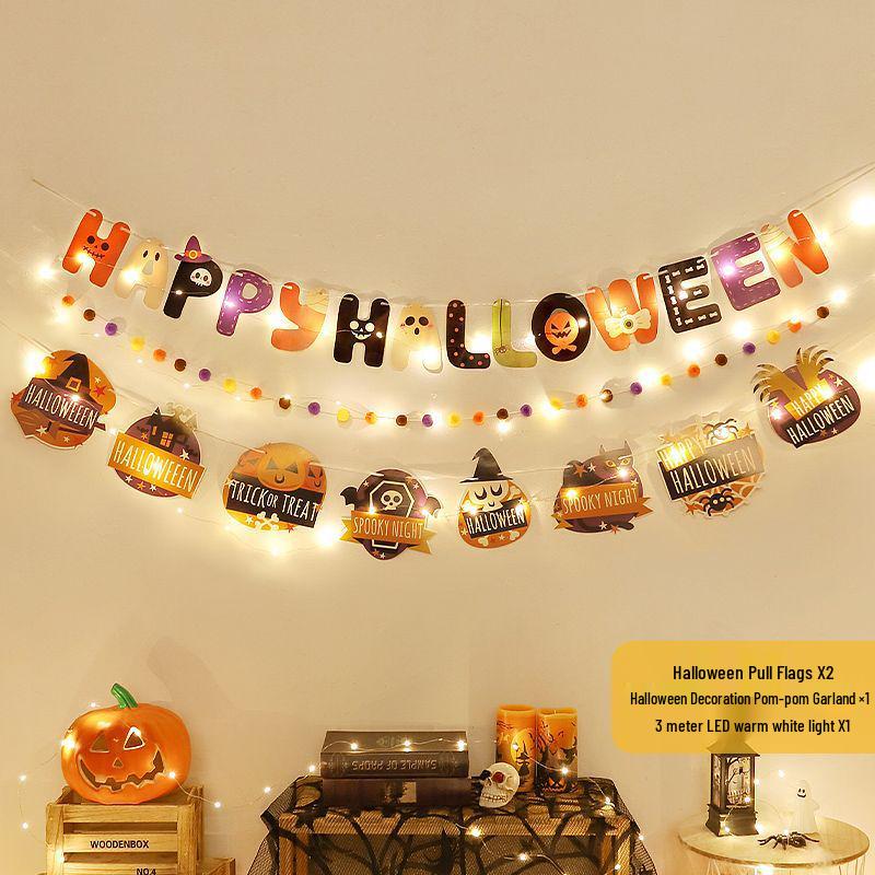 Halloween Hanging Decor: Flags, Flowers, and Ornaments for a Spooky Atmosphere