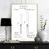 Knifes Forks Goblet Spoon Dinner Plate Print Poster Kitchen Dining Room Teaspoons Wall Picture Home Decor Canvas Painting No Frame