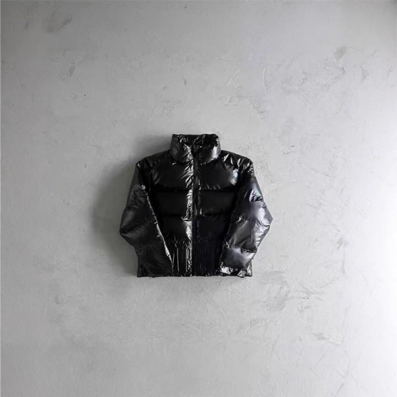Mens Streetwear Winter Cotton Puffer Jacket Trapstar Style Embossed Lettering Stand Collar Loose Fit