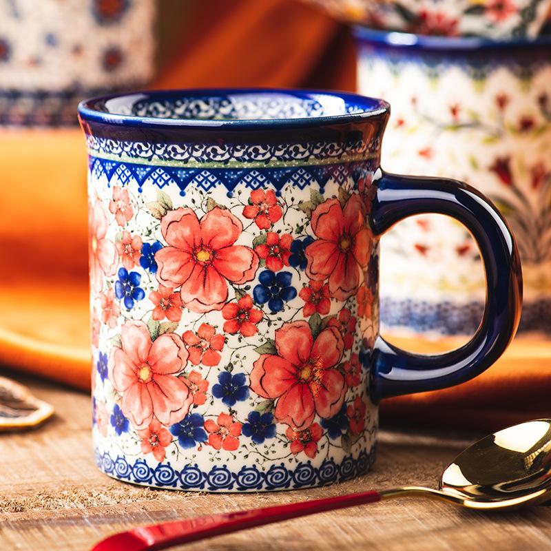Polish Ceramic Household Couple Cup Coffee Cup Water Cup Creative Breakfast Cup Tea Cup Children