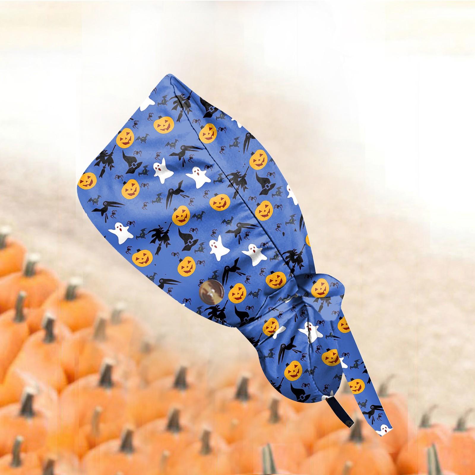 

Модная рабочая кепка с принтом на Хэллоуин, повседневная женская кепка с хвостиком, кепка с постиранной резинкой, кепка Baotou One Size