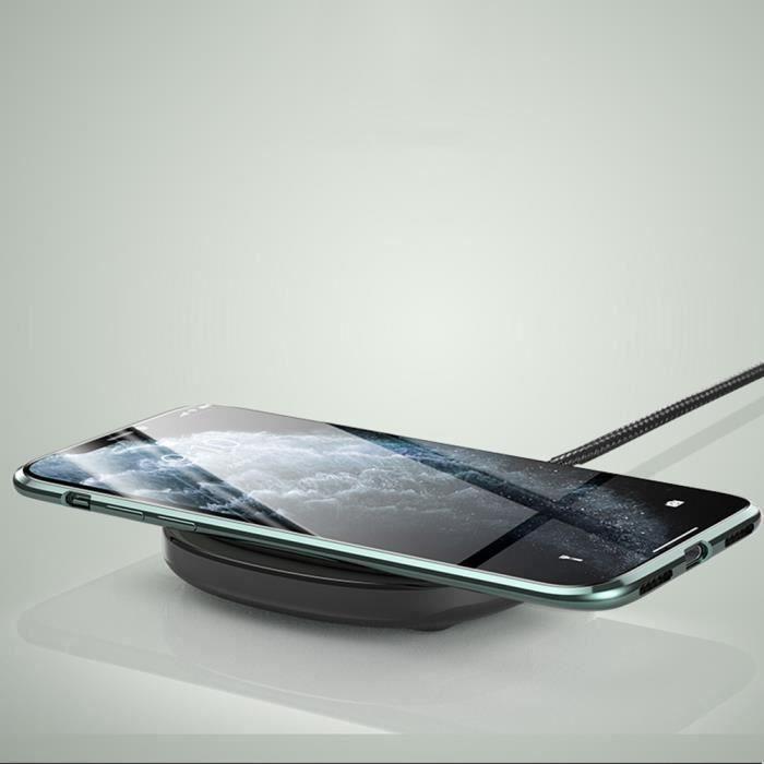 Coque iPhone 11 Pro, Étui Adsorption Magnétique Double face Verre trempé Couverture pour iPhone 11 Pro -Noir