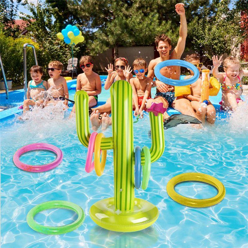 Good-2Pack Outdoor Pool Accessories Inflatable Cactus Throwing Set Beach Party Supplies Inflatable Cactus