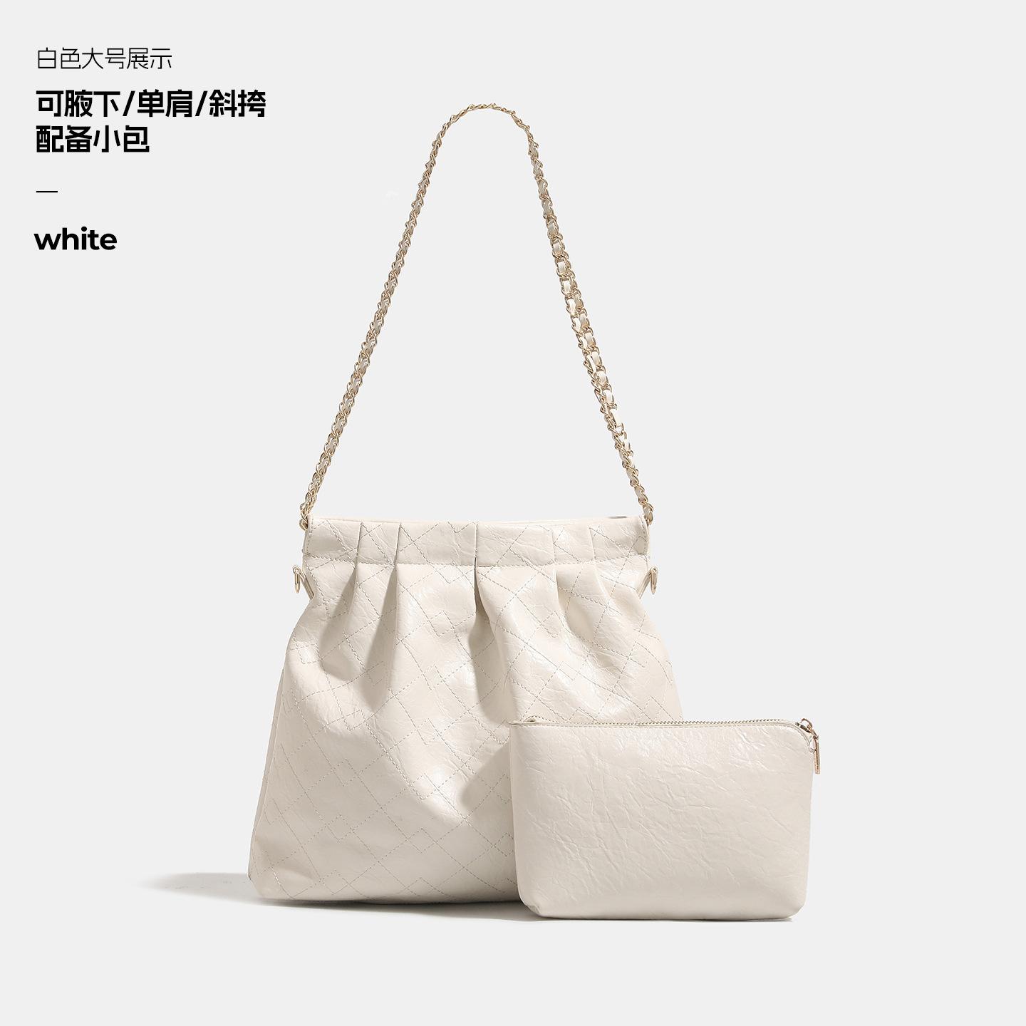 Маленький нишевый дизайн высококачественная сумка-тоут через плечо с цепочкой новая большая сумка-тоут с ромбовидной сеткой 4860₽