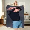 Edgy Fashion Style Black Theme Blanket Suitable For All Seasons For Outdoor Travel Home Decor Valentine'S Day Gift