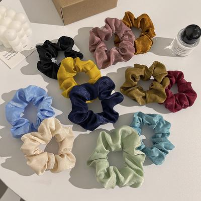 Ins French Girl Satin Large Intestine Hair Band Head Flower Tie Hair Head Rubber Band Hair Rope Headband Ball Head Hair Accessories