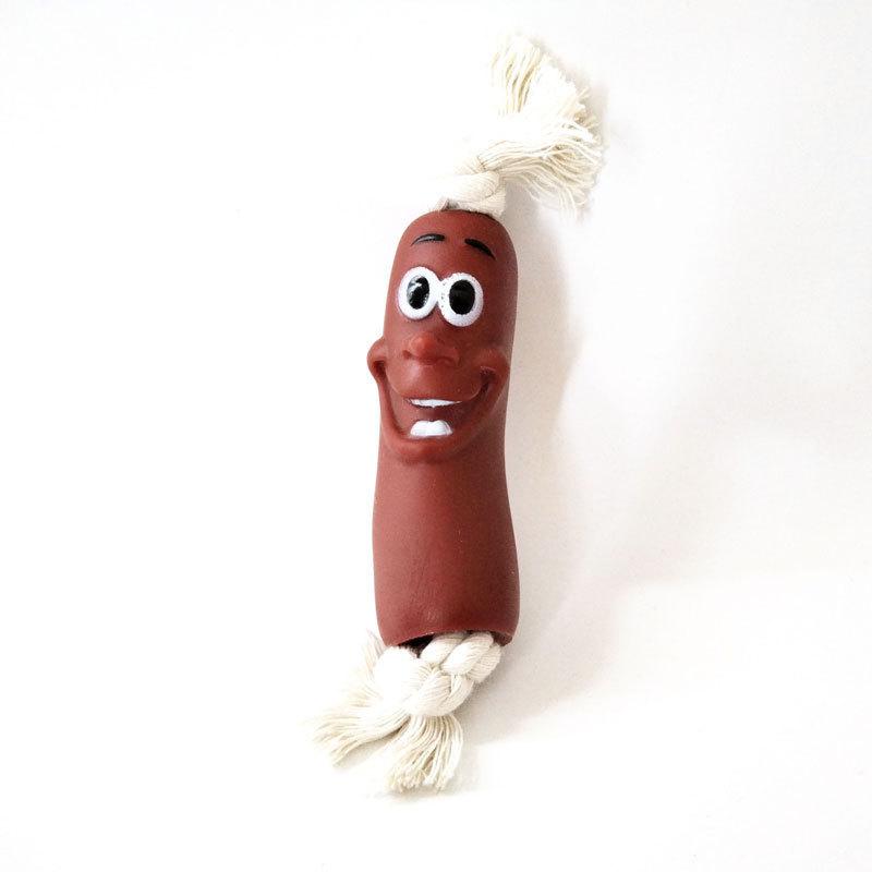 Собака домашняя собака трехсекционная сосиска игрушка такса собака французский бульдог сиба-ину корги скрежещущая зубами чистящая забавная игрушка