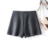 Women's High-Waist A-Line Woolen Shorts