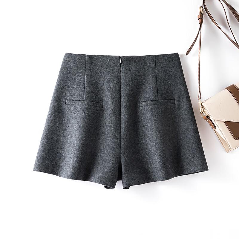 Women's High-Waist A-Line Woolen Shorts