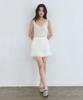 Adowl Satin Flare Layered Mini Skirt - Lemon