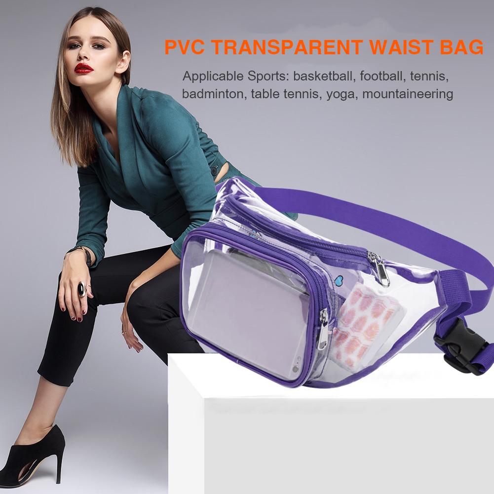 PVC Fanny Packs Mini Fashion Unisex Messenger Bag Clear Waterproof Jelly Storage Bags for Running Outdoor Fitness Travel