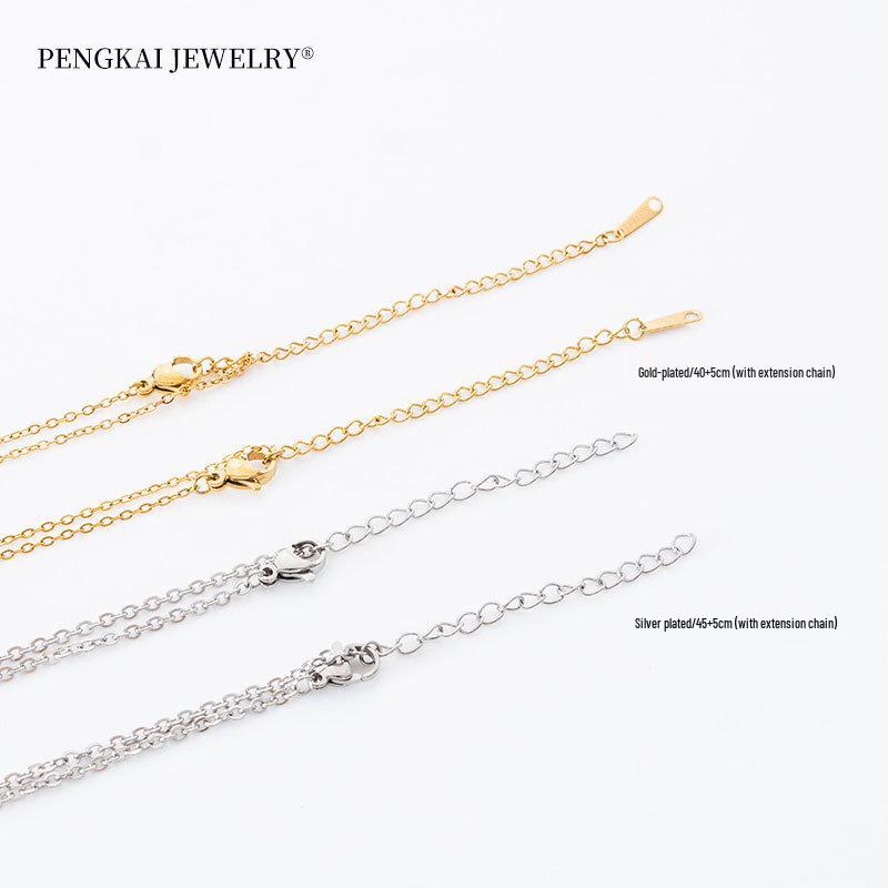 Women's Versatile Titanium Steel Cross Clavicle Necklace - Light Luxury Alloy Pendant