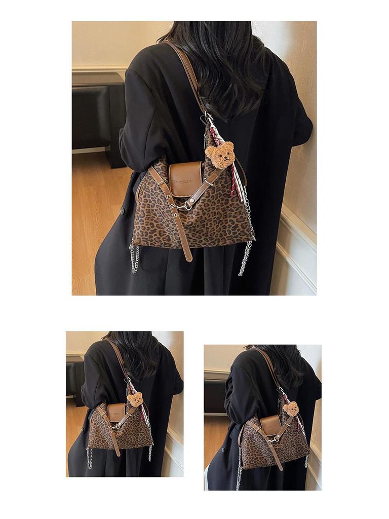 Leopardenmuster Umhänge- & Schultertasche - Damen Stilvoller Multifunktions-Rucksack & Koreanische Handtasche