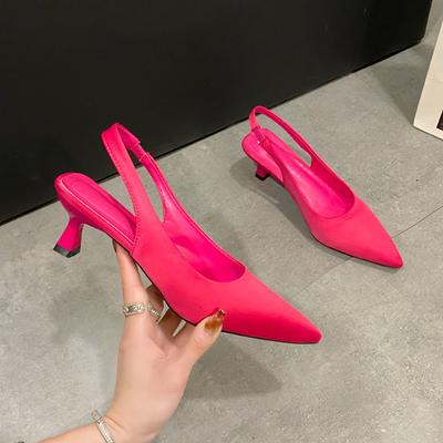 New Women Pointed Toe Heels Shoes Sandals Dress Party Summer Slippers New Walking Flip Flops Pumps Slides Zapatos Mujer