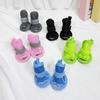 4Pcs/Set Non-Slip Breathable Pet Sandals Adjustable Hollow Puppy Shoes Mesh Foot Covers  All Seasons