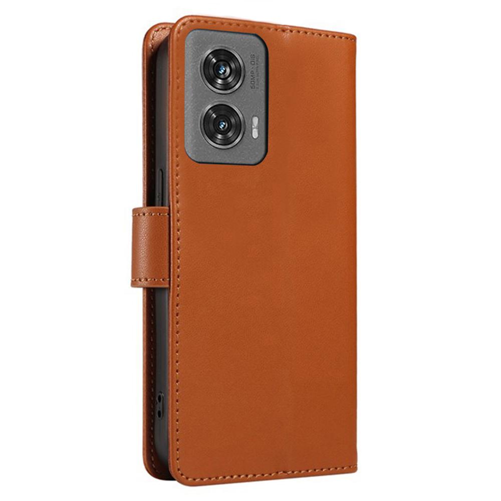 For Motorola Edge 50 Fusion 5G Case RFID Blocking Leather Wallet Flip Phone Cover with Wrist Strap