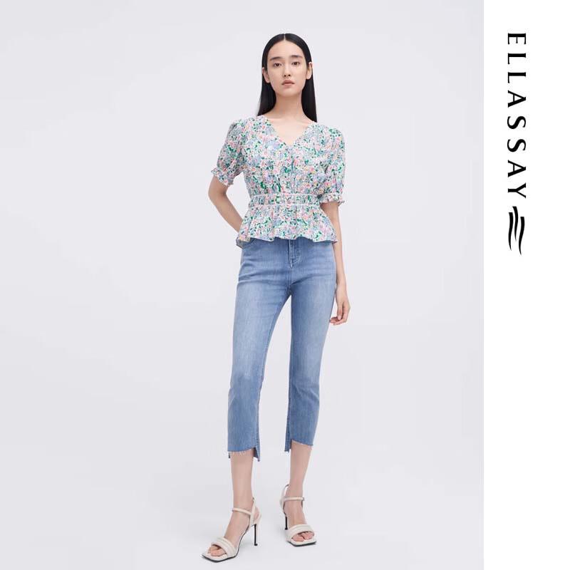 ELLASSAY Women's Elegant Floral Print Blouse