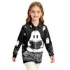 Girls' school uniform top - Halloween printed long-sleeved casual formal dress shirt
