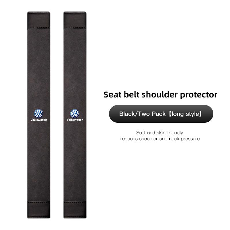 2PCS Car Seat Belt Pad Cover Suede Soft Car Shoulder Pad for Volkswagen VW GTI Touran ID3 T-Cross Golf T5 Atlas Polo Jetta T-ROC zh7