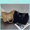 Large Capacity Velvet Chain Tote Bag For Women With Zipper Closure For Daily Use