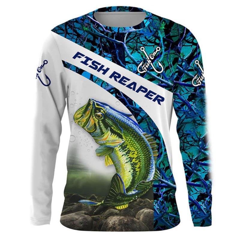 Fishing Pattern 3d Printed Summer Men's/Women's Crew Neck T-Shirt Casual Long Sleeve Oversized Fashion Quality Trend Pullover