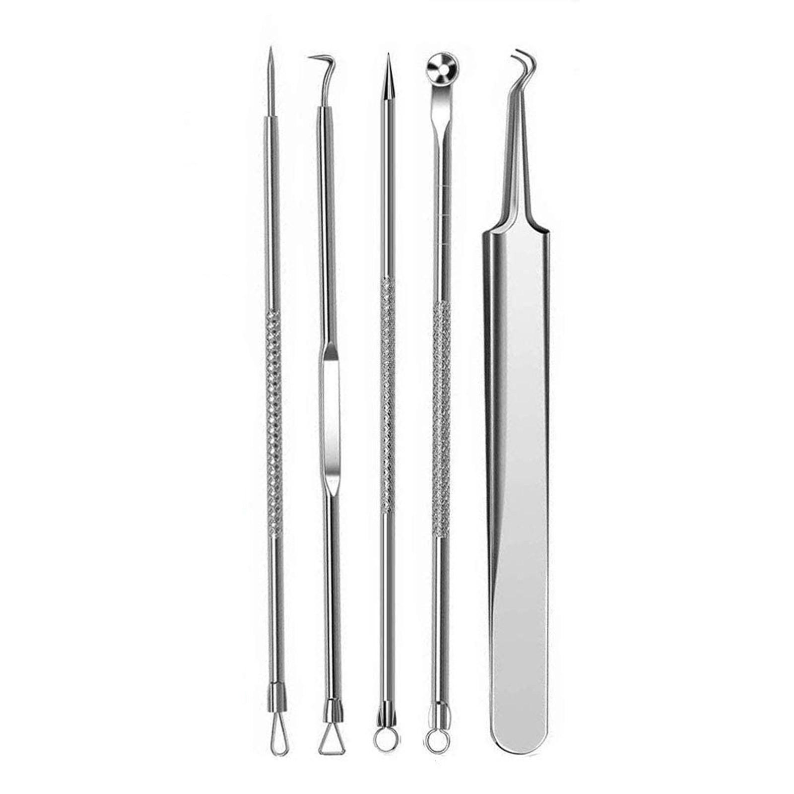 Blackhead Extractor Tool Blackhead Remover Acne Tweezers Box Set 5 PCS