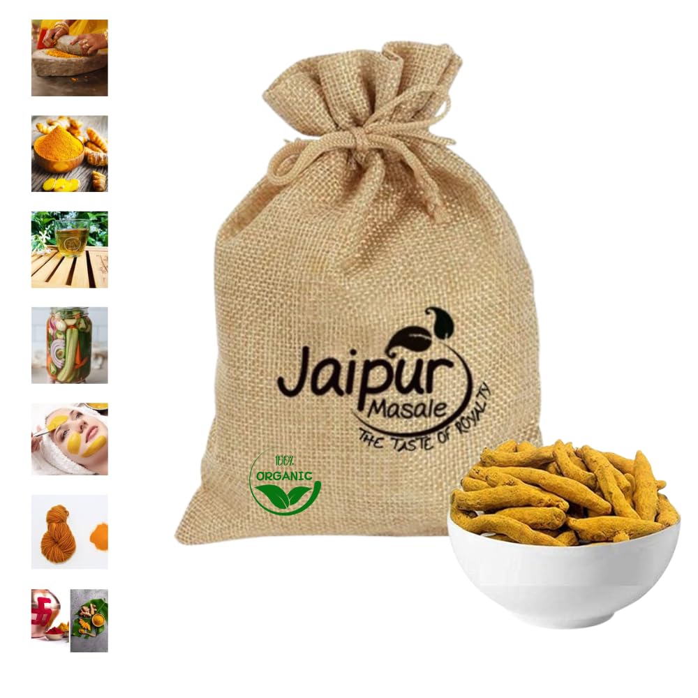 JAIPUR MASALE Natural And Fresh Whole Turmeric Sticks/Sabut Haldi Whole Haldi | No Artificial Flavour Added| Organic Haldi Gatiya| Ideal Fo