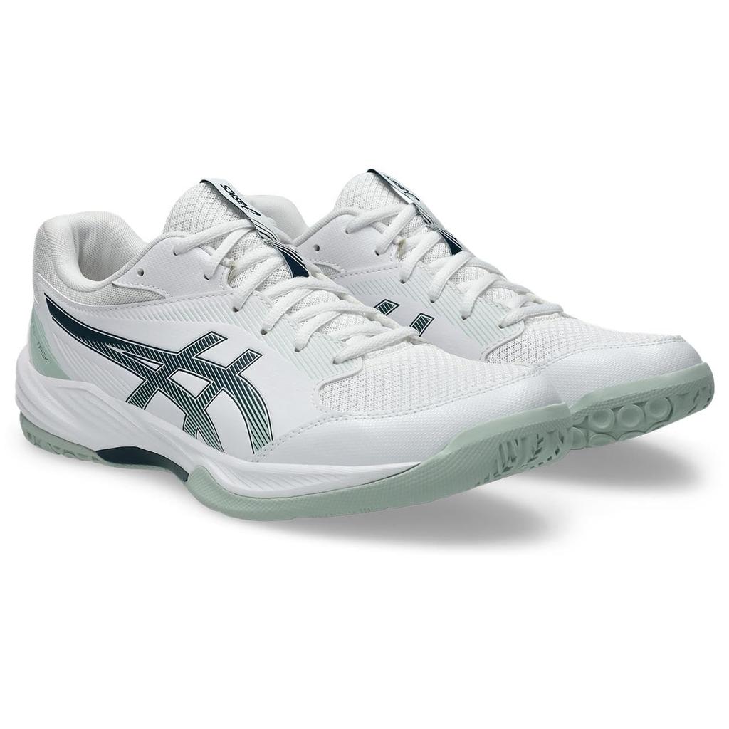 Asics 4 Indoor Sports Size 102 2E GEL-TASK Shoes, 1071A103, Men's, (White/Tranquil Teal), 27.0 Cm,