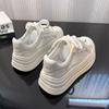 Little White Shoes Women's Summer Single Net 2025 New Soft Leather Shell Head Thick-soled Breathable Mesh Yarn Showing Feet Small Casual Board Shoes