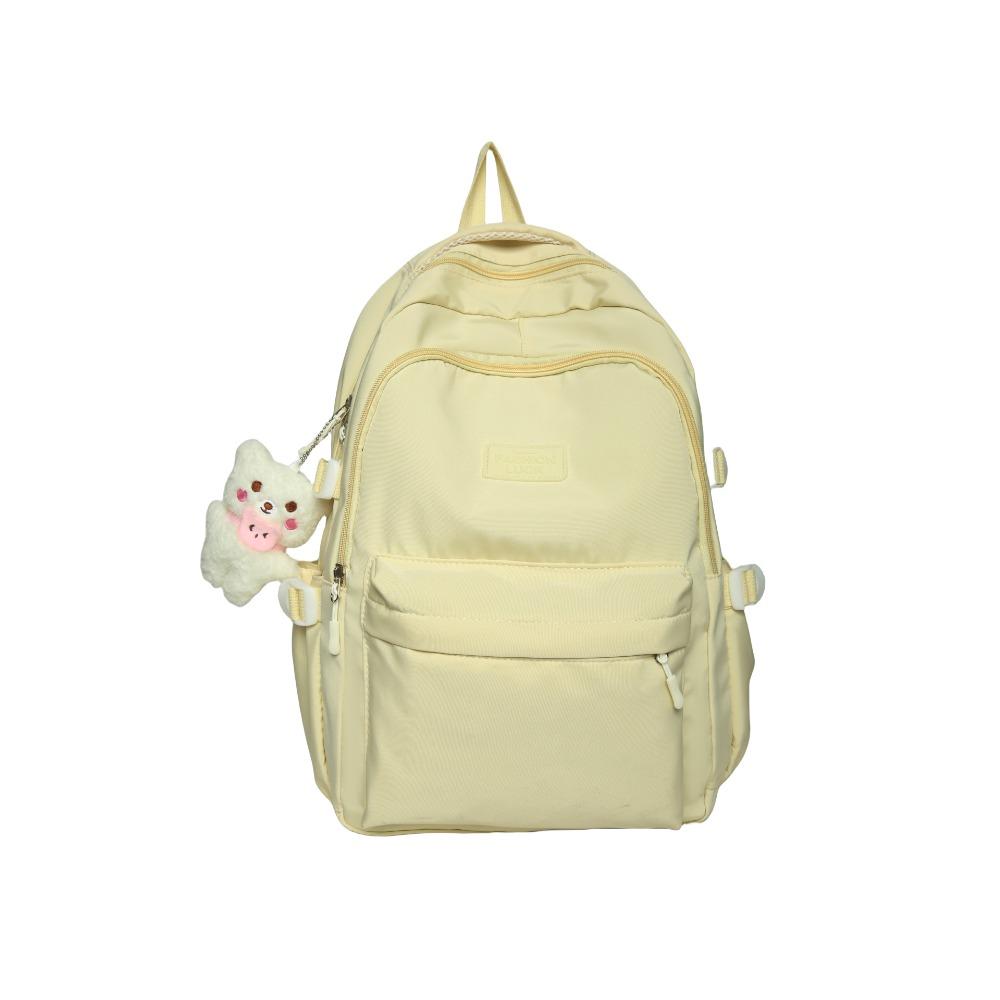 School bag female Japanese junior high school student high school student backpack female large capacity solid color simple computer bag backpack