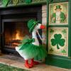 B0KB Irish Festival Geese Outfit with Hat For Porch Animal Figurine Irish Festival