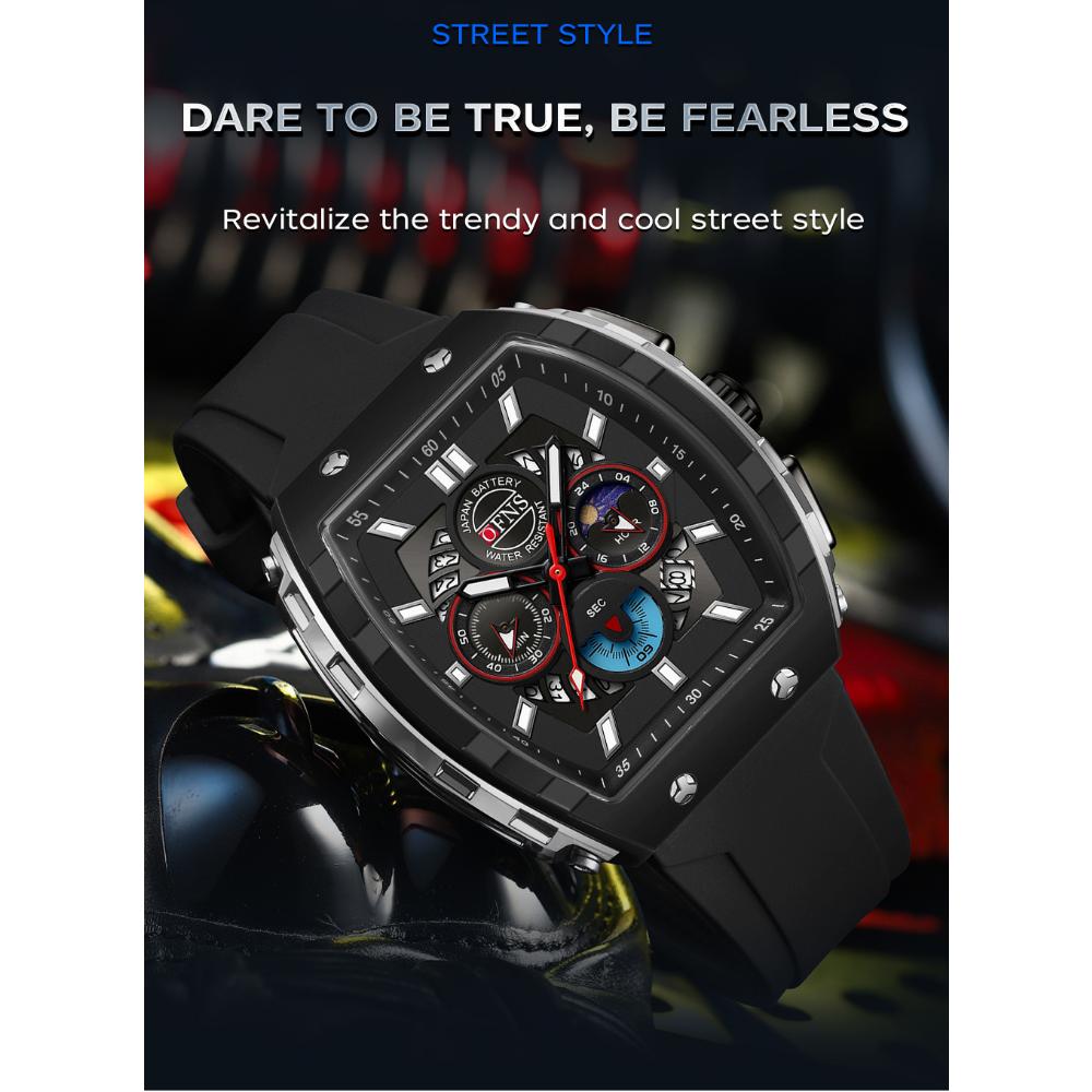 Fashion Student Quartz Watch Multi Functional Three Eye Six Pin Waterproof Luminous Calendar Men's Quartz Watch