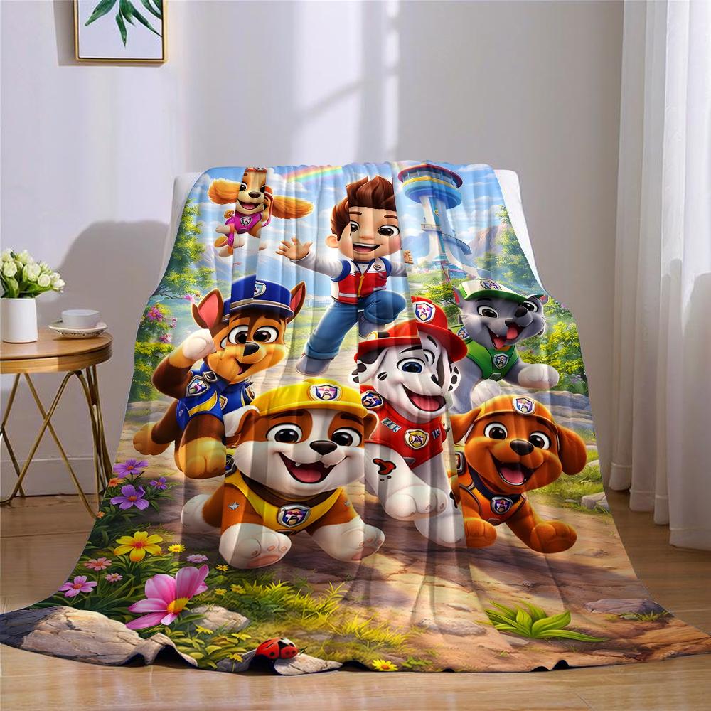 P-Paw-s P-Patrol-s Flannel Blanket Warm Soft Halloween Christmas Couch Warm Cozy Decorative Decor Gift for All Season