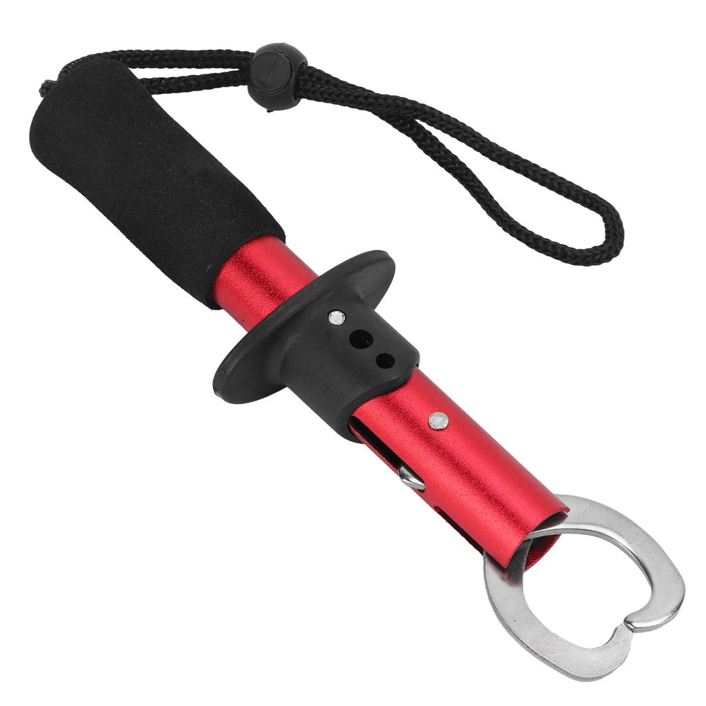 Fish Lip Gripper Stainless Steel Fish Grip Holder Fishing Tool with Wrist Strap Fishing Gear Accessories
