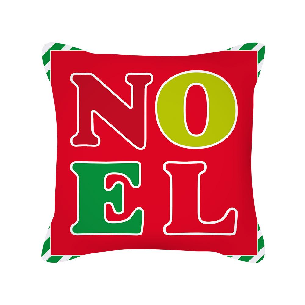 Cartoon Christmas Pillow Case Holiday Gift Letter Snowman Red and Green Pillow