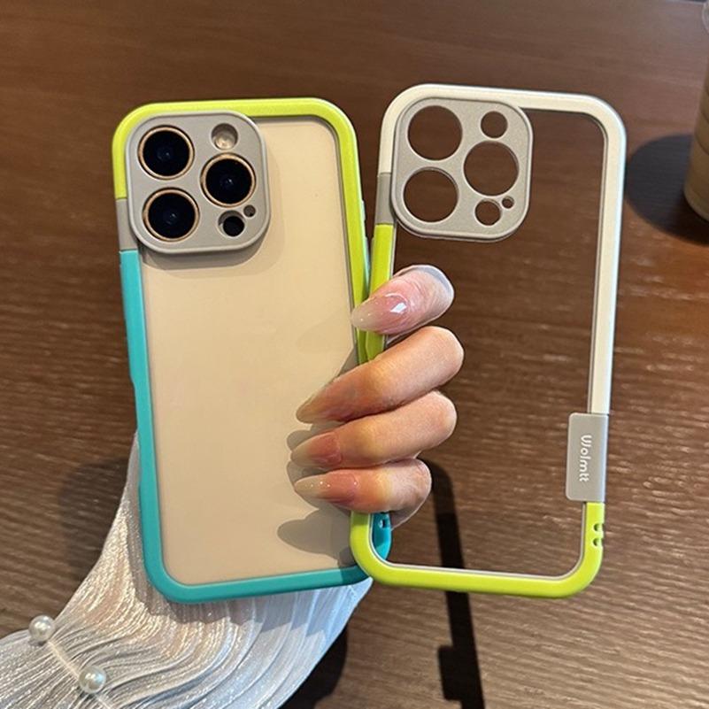 Bumper Case For iPhone Xr X Xs Max Contrast Color Lens Protection PC Case Cover for iPhone 11 12 13 14 15 16 Pro Max 7 8 Plus