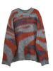 American Retro Winter Style Mohair Gradient Striped Sweater