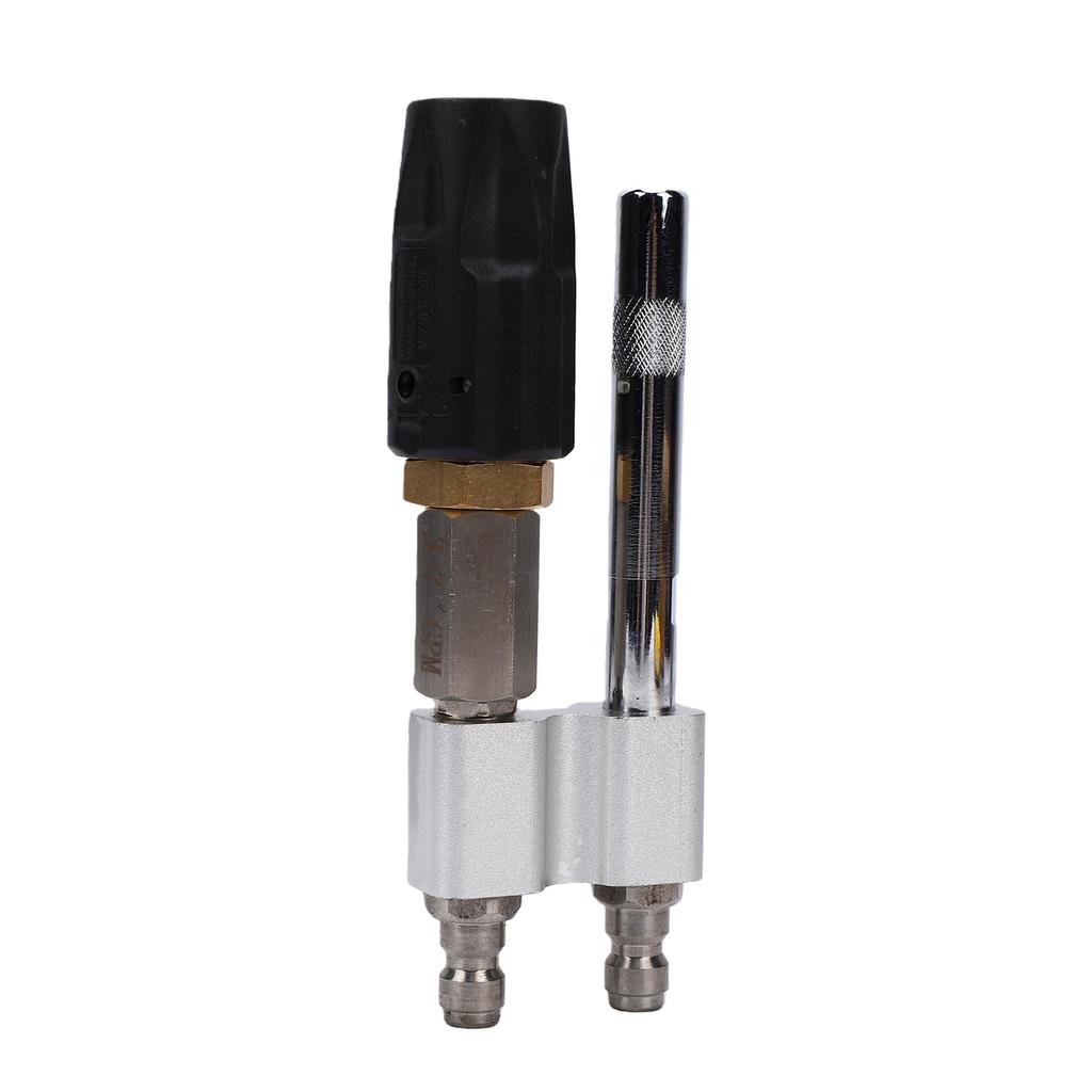 Adjustable Downstream Soft Wash Nozzle 2 In 1 Long Reach Soap Twist Nozzle 0 To 60 Degrees Spray Pattern with 1 4 Inch