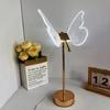 1PC USB Power Butterfly LED Desk Lamp | Modern Polished Metal with Acrylic Lampshade, Tricolor Dimmable Lighting