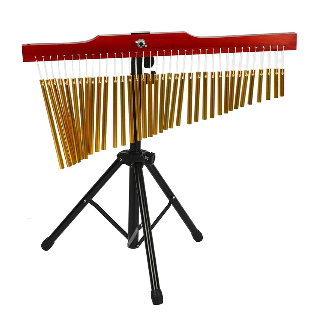 36 Bells Barchime Portable Single Row Bar Wind Chime Musical Percussion Instrument with Tripod and Percussion Stick