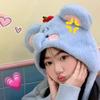 Korean Style Ear Protection Hat Cartoon Plush Pullover Hats Plush Earmuffs Cap  Cycling Riding