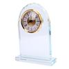 Glass Clock with Base Crystal Unique Plaque Home Desk Ornament for Men Women Colleagues Teachers Friends Retirement