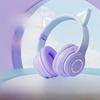 Világító színátmenetes macskafüles Bluetooth fejhallgató online órákhoz és játékhoz - univerzális ajándék kiadás